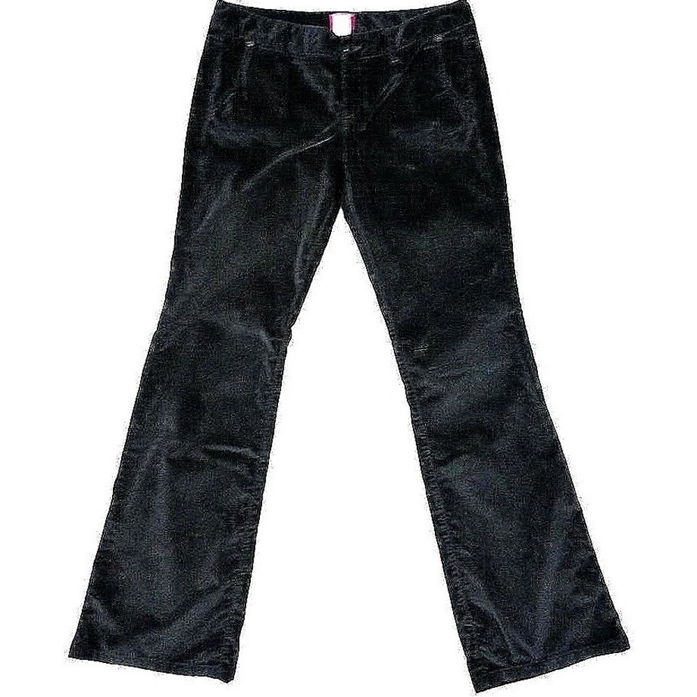 Y2K‎ Drew The Limited Velour Pants Women 10 Black Velvet Flare MAHK0778